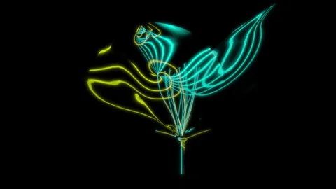 Rendering 3D animation, VISUAL EFFECTS Sakura Flower Model on a black background Stock Footage 270178406