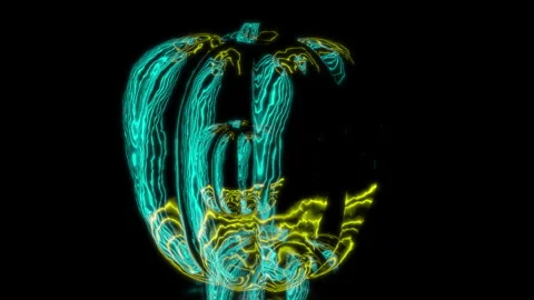 Rendering 3D animation, VISUAL EFFECTS pepper gourd Model on a black background Stock Footage 270178933