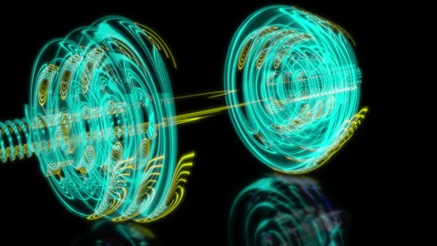 Rendering 3D animation, VISUAL EFFECTS Dumbell Model on a black background Stock Footage 270181360
