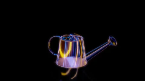 Rendering 3D animation, VISUAL EFFECTS Watering Can Metal Model on a black Stock Footage 270485305