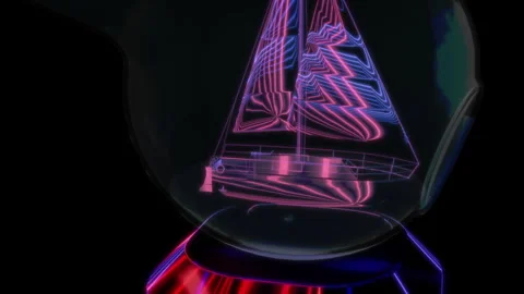 Rendering 3D animation, VISUAL EFFECTS Ship In a bottle Model on a black Stock Footage 270978015
