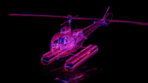 Rendering 3D animation, VISUAL EFFECTS single engine light helicopter Model on a Stock Footage 270979224