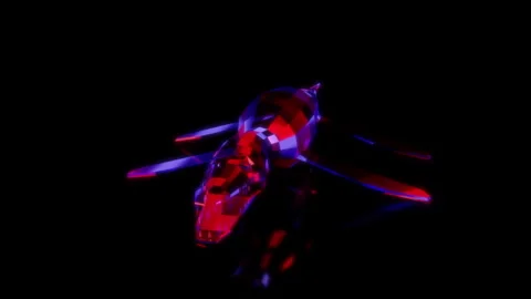 Rendering 3D animation, VISUAL EFFECTS Low Poly Liopleurodon Model on a black Stock Footage 270980899