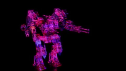 Rendering 3D animation, VISUAL EFFECTS sci-fi transformers robot Model on a Stock Footage 270982303