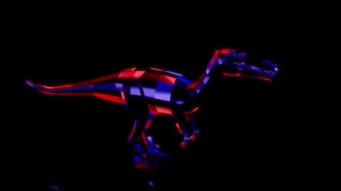 Rendering 3D animation, VISUAL EFFECTS Low Poly Baryonyx Model on a black Stock Footage 270982960