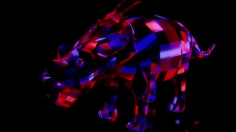 Rendering 3D animation, VISUAL EFFECTS Low Poly Achelousaurus Model on a black Stock Footage 270983225