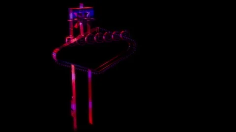 Rendering 3D animation, VISUAL EFFECTS Las Vegas Sign Model on a black Stock Footage 270983664