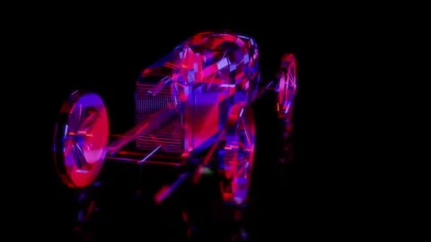Rendering 3D animation, VISUAL EFFECTS Duesenberg GP Racing Car Model on a black Stock Footage 270984091