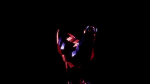Rendering 3D animation, VISUAL EFFECTS Low Poly Chicken Model on a black Stock Footage 270984180