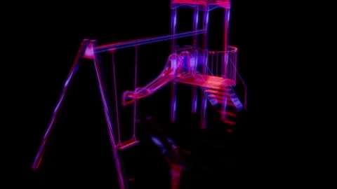 Rendering 3D animation, VISUAL EFFECTS Playground tower with swing Model on a Stock Footage 270984551