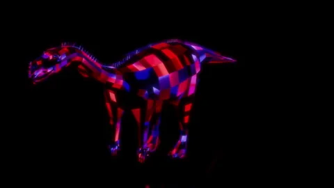 Rendering 3D animation, VISUAL EFFECTS Aardonyx Dinosaur Model on a black Stock Footage 270985215