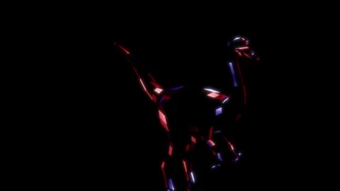 Rendering 3D animation, VISUAL EFFECTS Gallimimus Dinosaur Model on a black Stock Footage 270985294