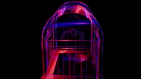 Rendering 3D animation, VISUAL EFFECTS Chest Model on a black background Stock Footage 270986529