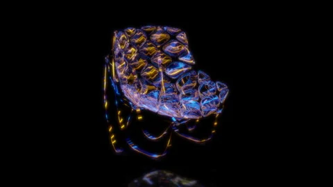Rendering 3D animation, VISUAL EFFECTS Turtle shell chair Model on a black Stock Footage 270988424