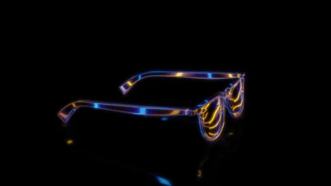 Rendering 3D animation, VISUAL EFFECTS Sunglasses Model on a black background Stock Footage 270988774