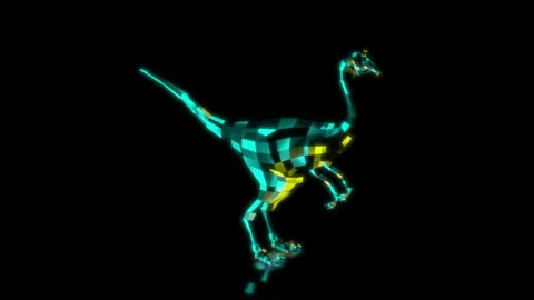 Rendering 3D animation, VISUAL EFFECTS Gallimimus Dinosaur Model on a black Stock Footage 271377168