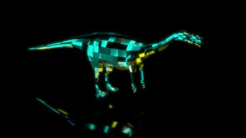 Rendering 3D animation, VISUAL EFFECTS Aardonyx Dinosaur Model on a black Stock Footage 271377372