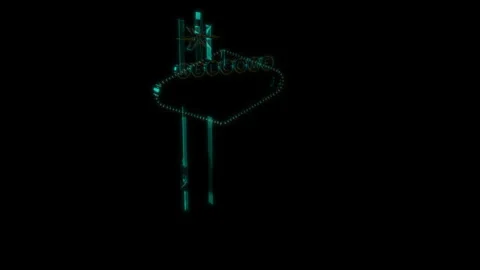 Rendering 3D animation, VISUAL EFFECTS Las Vegas Sign Model on a black Stock Footage 271378101