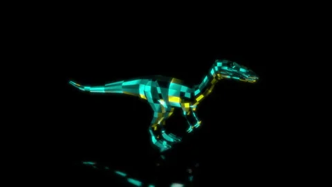 Rendering 3D animation, VISUAL EFFECTS Low Poly Baryonyx Model on a black Stock Footage 271378473