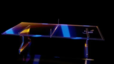 Rendering 3D animation, VISUAL EFFECTS Ping Pong Table Model on a black Stock Footage 271611347