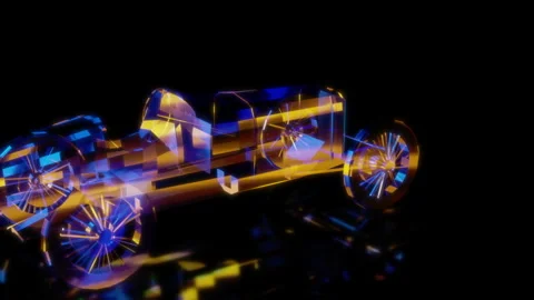 Rendering 3D animation, VISUAL EFFECTS Duesenberg GP Racing Car Model on a black Stock Footage 271611421