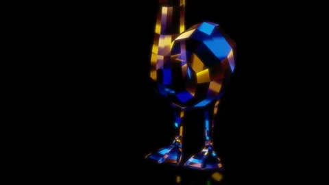 Rendering 3D animation, VISUAL EFFECTS Low Poly Swan Model on a black background Stock-Footage 271612413