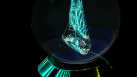 Rendering 3D animation, VISUAL EFFECTS Ship In a bottle Model on a black Stock Footage 272200656