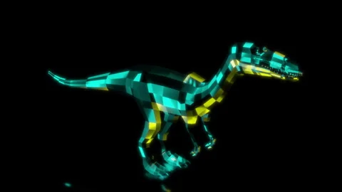 Rendering 3D animation, VISUAL EFFECTS Low Poly Baryonyx Model on a black Vidéo 272203727