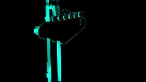 Rendering 3D animation, VISUAL EFFECTS Las Vegas Sign Model on a black Stock Footage 272204956