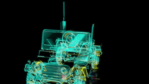 Rendering 3D animation, VISUAL EFFECTS Truck Light Utility Vehicles Model on a Stock Footage 272206725