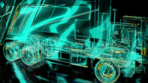 Rendering 3D animation, VISUAL EFFECTS Garbage truck car Model on a black Vídeo Stock 272207159