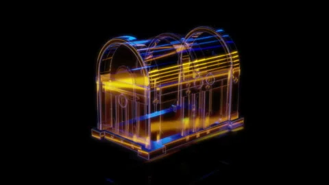 Rendering 3D animation, VISUAL EFFECTS Chest Model on a black background Video stock 272670733