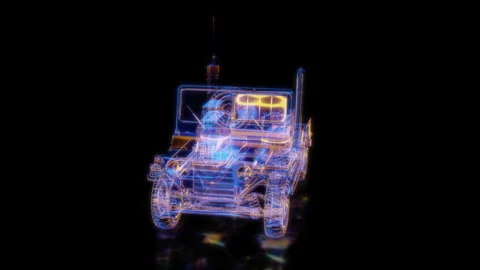 Rendering 3D animation, VISUAL EFFECTS Truck Light Utility Vehicles Model on a Stock Footage 272673821