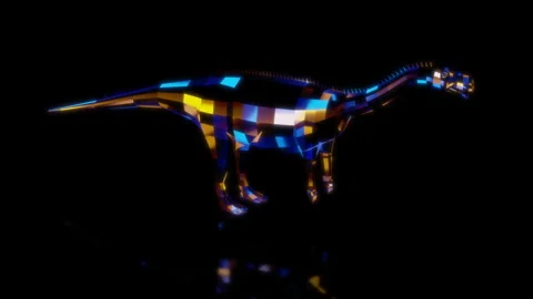 Rendering 3D animation, VISUAL EFFECTS Aardonyx Dinosaur Model on a black Stock Footage 272674399