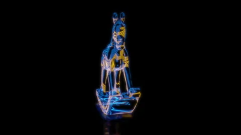 Rendering 3D animation, VISUAL EFFECTS Decorative Horse Model on a black Stock Footage 272676549