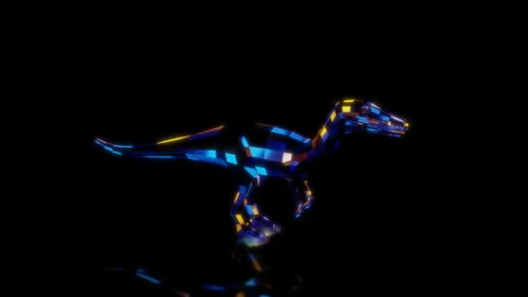 Rendering 3D animation, VISUAL EFFECTS Low Poly Baryonyx Model on a black Stock-Footage 272677029