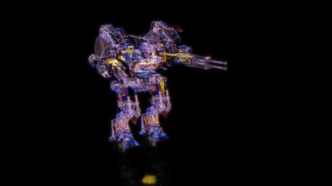Rendering 3D animation, VISUAL EFFECTS sci-fi transformers robot Model on a Stock Footage 272678512