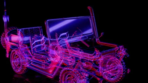 Rendering 3D animation, VISUAL EFFECTS Truck Light Utility Vehicles Model on a Stock Footage 273126151