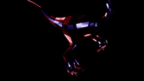 Rendering 3D animation, VISUAL EFFECTS Gallimimus Dinosaur Model on a black Stock Footage 273126186