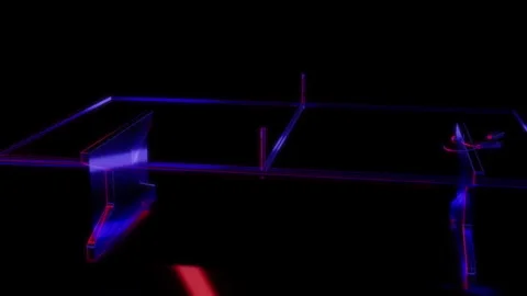 Rendering 3D animation, VISUAL EFFECTS Ping Pong Table Model on a black Stock Footage 273126384