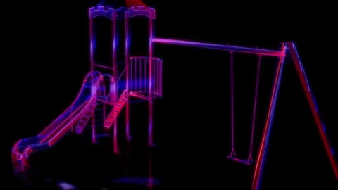 Rendering 3D animation, VISUAL EFFECTS Playground tower with swing Model on a Stock Footage 273126507