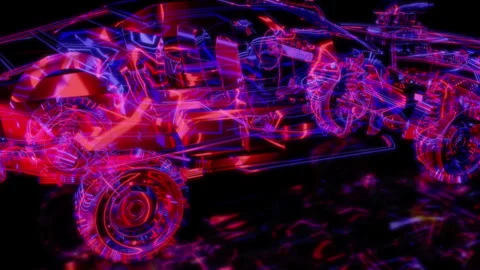 Rendering 3D animation, VISUAL EFFECTS OffRoad car in motion Model on a black Stock-Footage 273127802