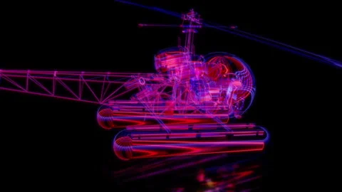 Rendering 3D animation, VISUAL EFFECTS single engine light helicopter Model on a Stock Footage 273129953