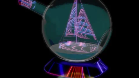 Rendering 3D animation, VISUAL EFFECTS Ship In a bottle Model on a black Stock Footage 273130518