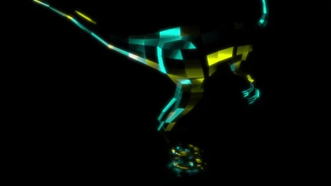 Rendering 3D animation, VISUAL EFFECTS Gallimimus Dinosaur Model on a black Stock Footage 273839933