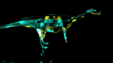 Rendering 3D animation, VISUAL EFFECTS Aardonyx Dinosaur Model on a black Stock Footage 273839978