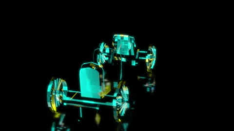 Rendering 3D animation, VISUAL EFFECTS Duesenberg GP Racing Car Model on a black Stock Footage 273840124