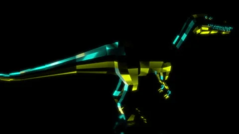 Rendering 3D animation, VISUAL EFFECTS Low Poly Baryonyx Model on a black Stock Footage 273840301