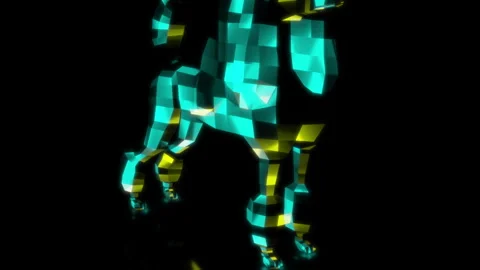 Rendering 3D animation, VISUAL EFFECTS Low Poly Poodle Model on a black Stock Footage 273840567