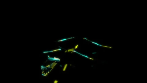 Rendering 3D animation, VISUAL EFFECTS Low Poly Liopleurodon Model on a black Stock Footage 273840592